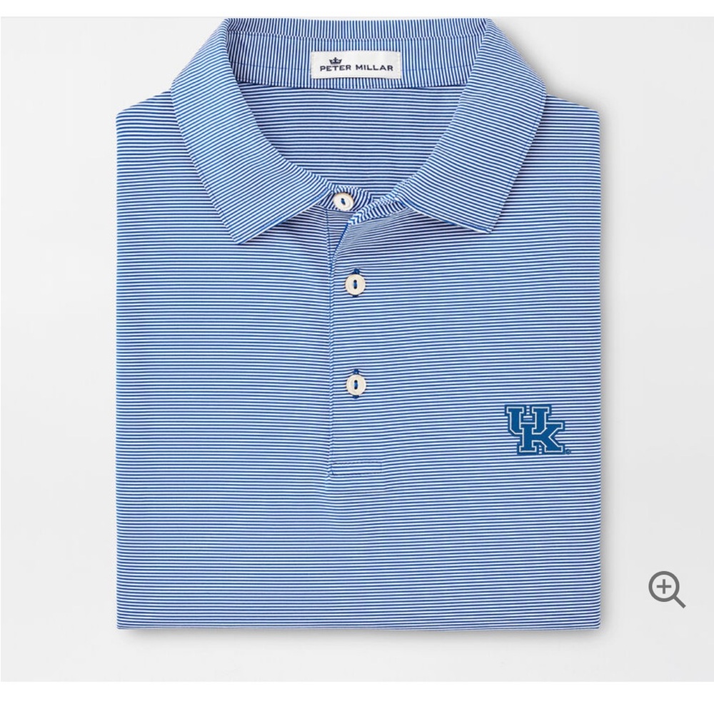 Peter Millar Blue Striped Polo Shirt